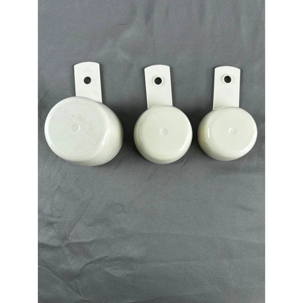 Pyrex Measuring Cups‎ Set 1 Cup 1/2 Cup 1/3 Cup White Plastic Kitchen Baking